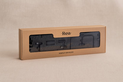 Badezimmer-accessoire-set Grid Black 4-teilig  7