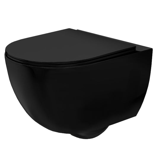 WC Schüssel Randlos Carlo Mini Flat Black mat  1