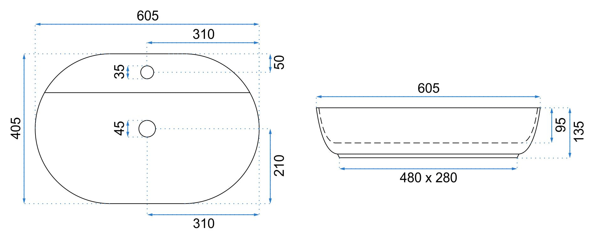 Aufsatzwaschbecken Rea Aura 5