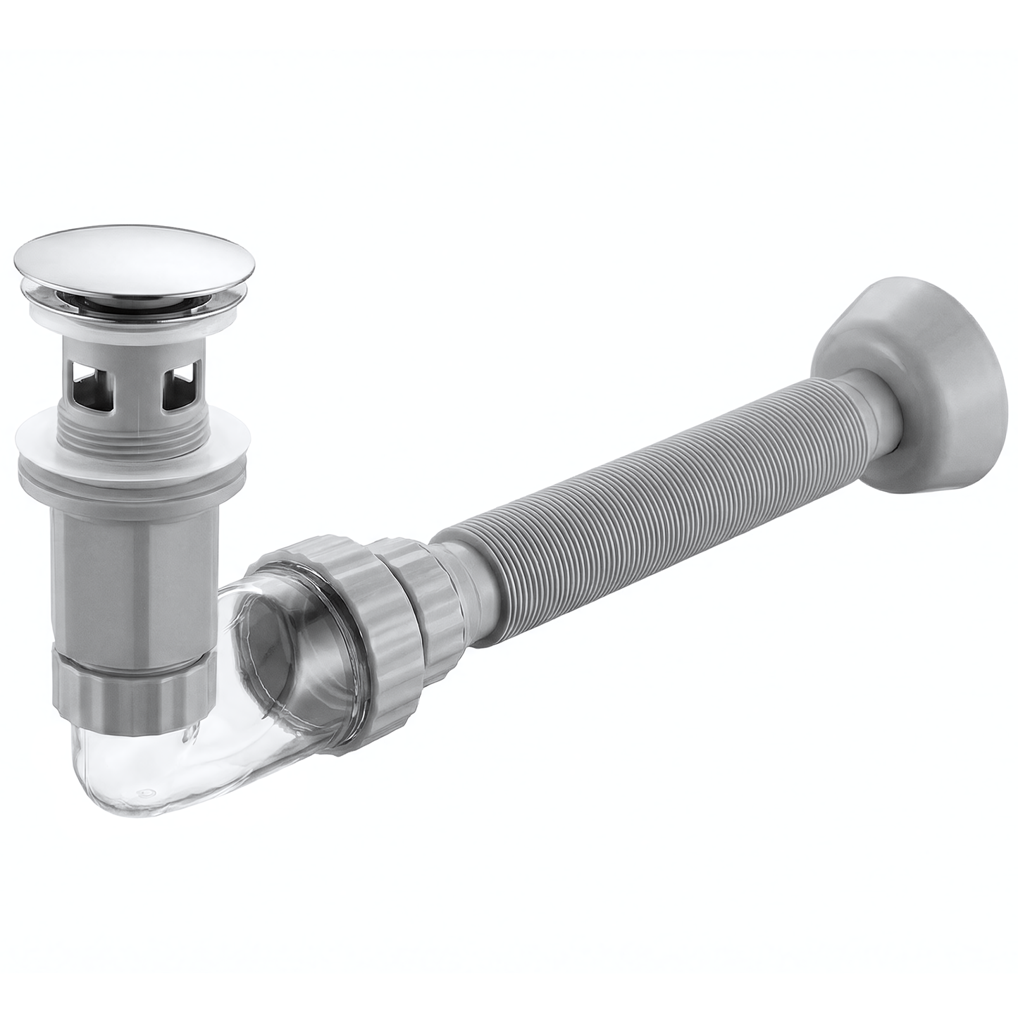 Waschbecken-Siphon Klik-Klak Universal REA Flow Chrome  1