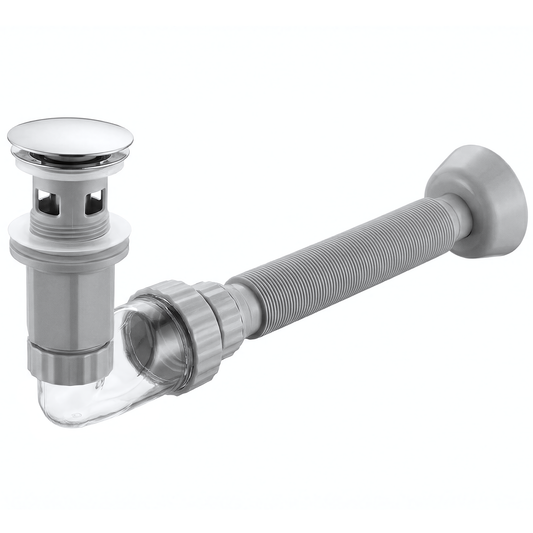 Waschbecken-Siphon Klik-Klak Universal REA Flow Chrome  1