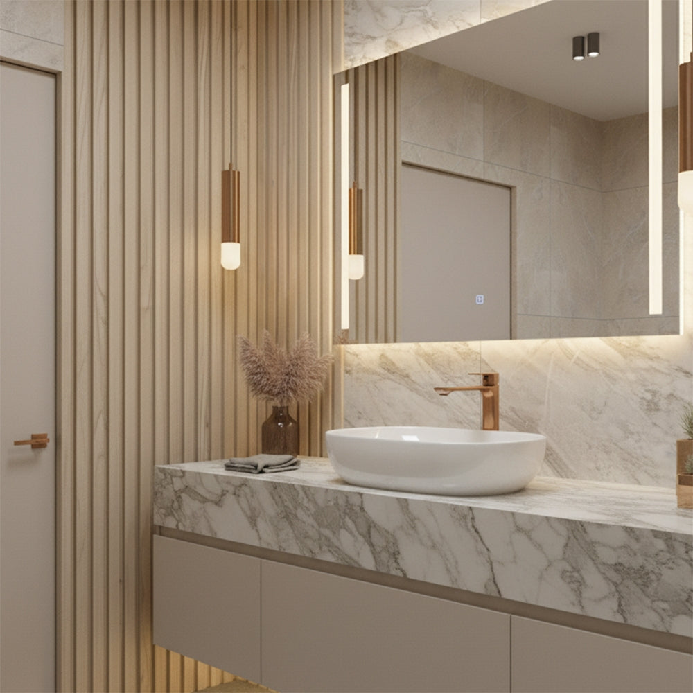 Waschbeckenarmatur Rea Drop Brush Copper High  2