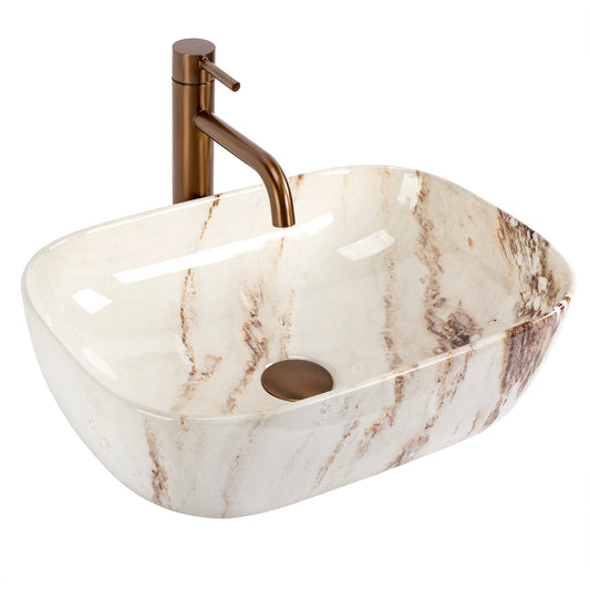 Aufsatzwaschbecken Rea Belinda Marrone Marrone Shiny  1