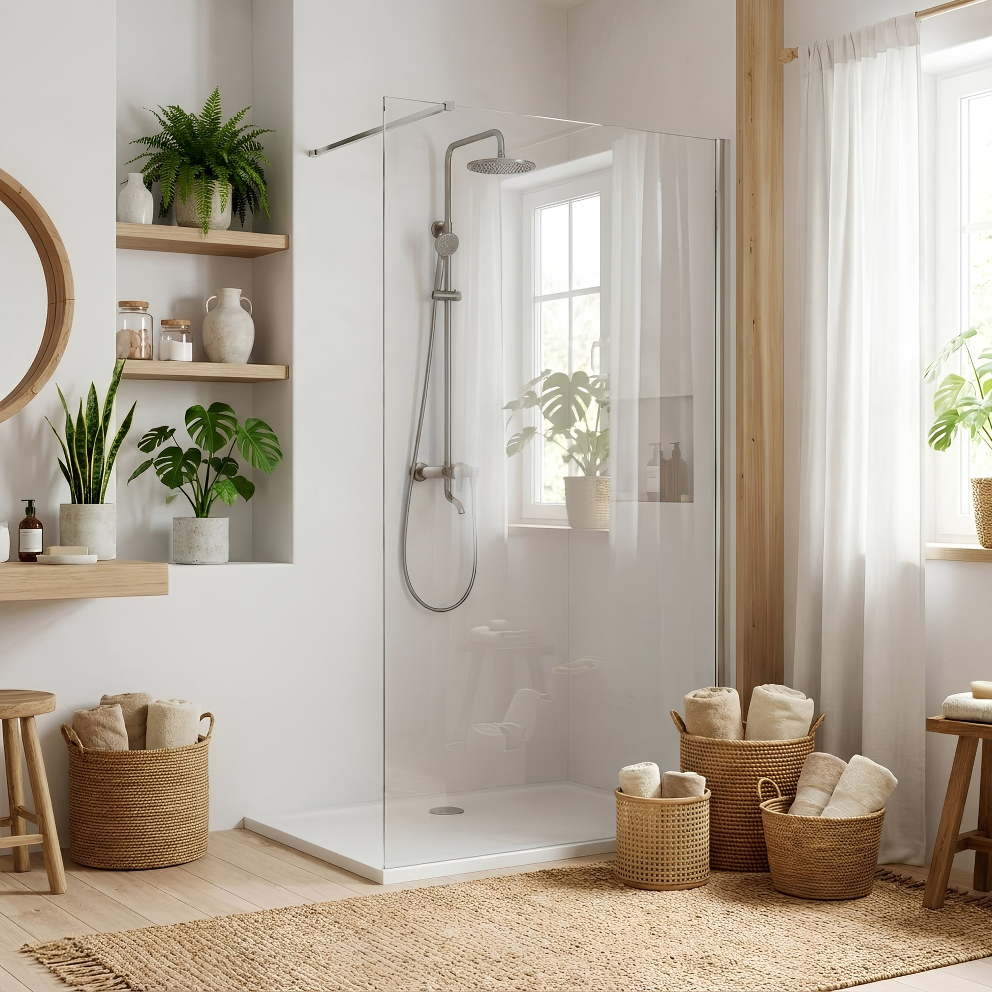 Duschwand Rea Flexi Transparent / Chrome 70  2