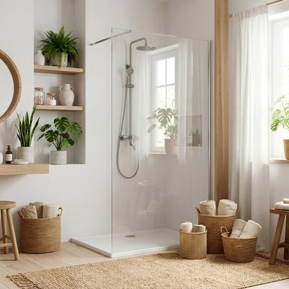 Duschwand Rea Flexi Transparent / Chrome 70  2