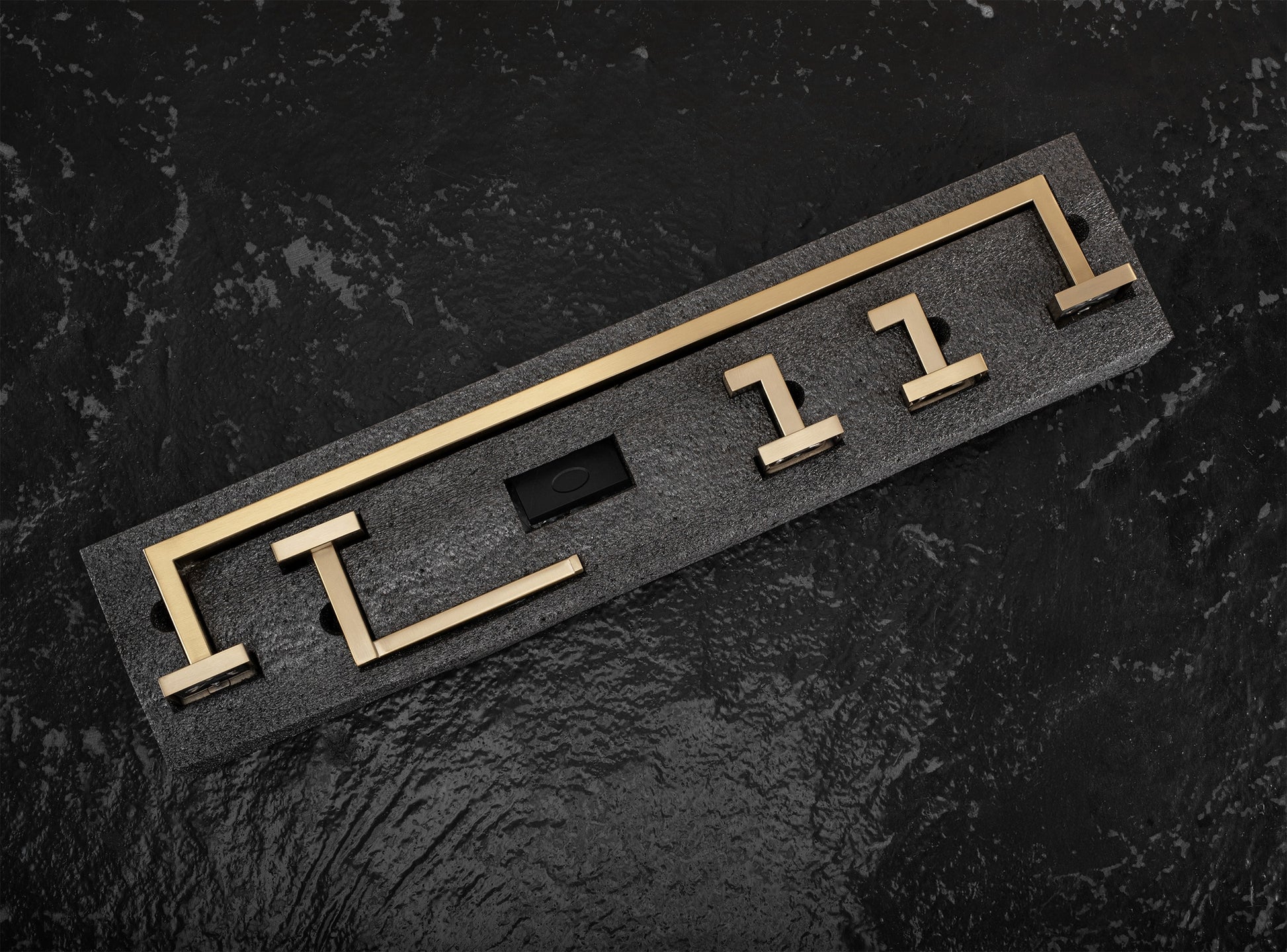 Badezimmer-accessoire-set Rio Brush Gold 4-teilig  7