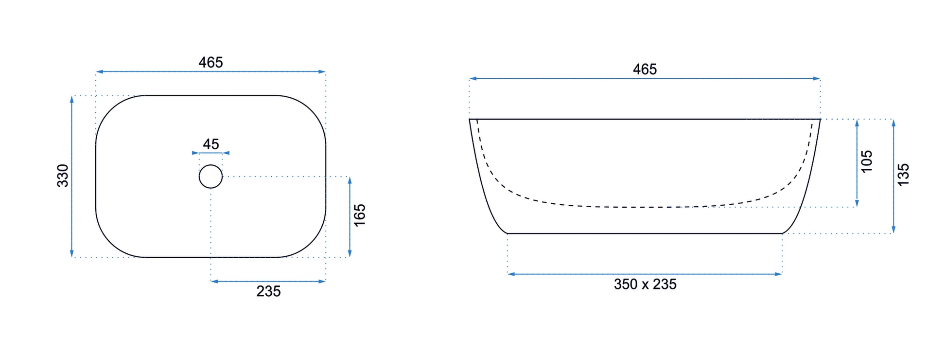 Aufsatzwaschbecken Rea Belinda Slim  6