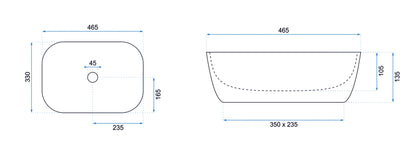 Aufsatzwaschbecken Rea Belinda Slim  6