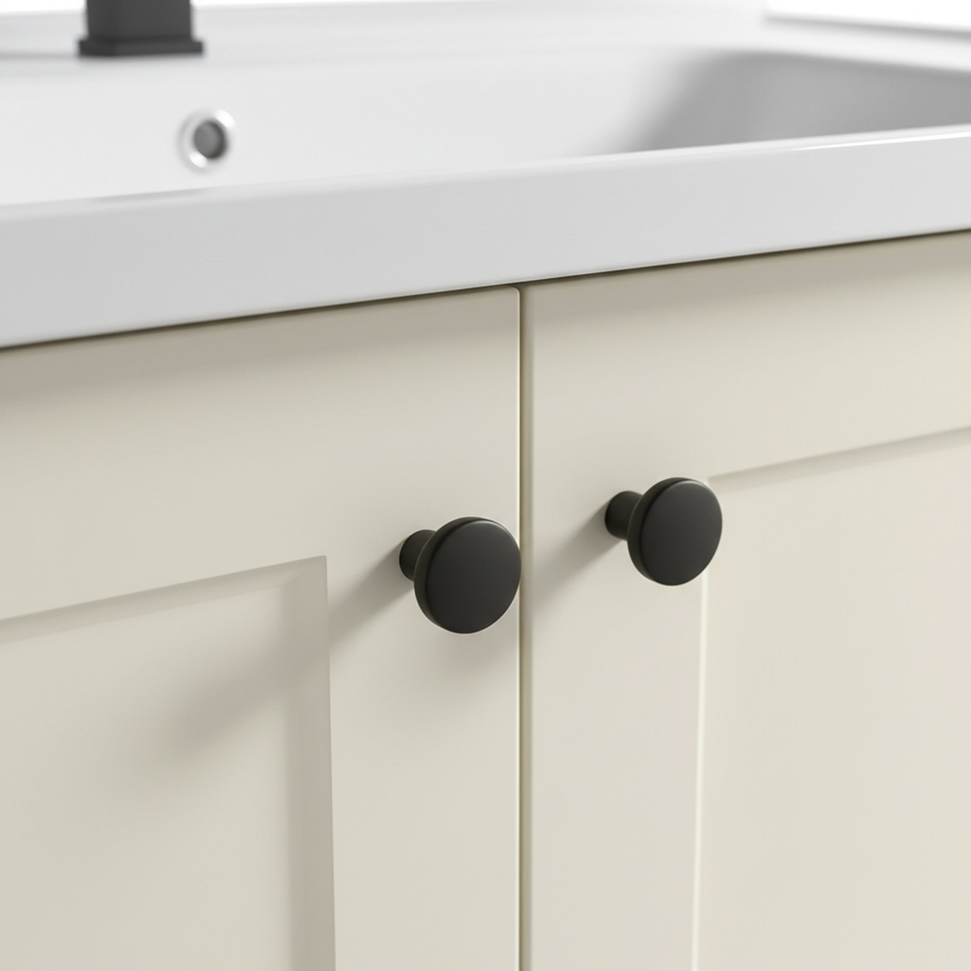 Badezimmermöbel-Set mit Waschbecken Monti 60cm Creme  4