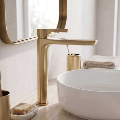 Waschbeckenarmatur PREMIUM Rea Maxim Brush Gold High 2