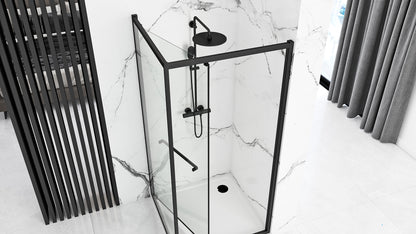 Duschkabine Rea Space In Black 80x100 mit Duschwanne Savoy 3