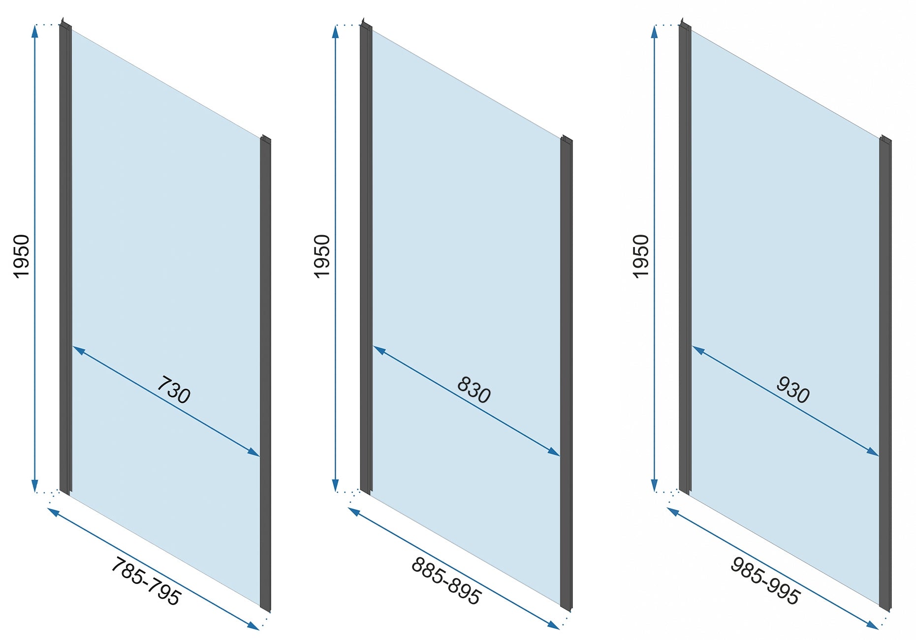 Duschkabine Rea Rapid Slide Chrome Wandmontage 130x90 13