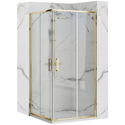 Duschkabine Rea Punto 80x80 Gold ohne Duschwanne 1