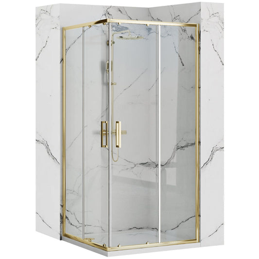 Duschkabine Rea Punto 80x80 Gold ohne Duschwanne 1