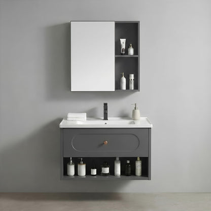 Badezimmermöbel-Set mit Waschbecken River 60cm Grey  1