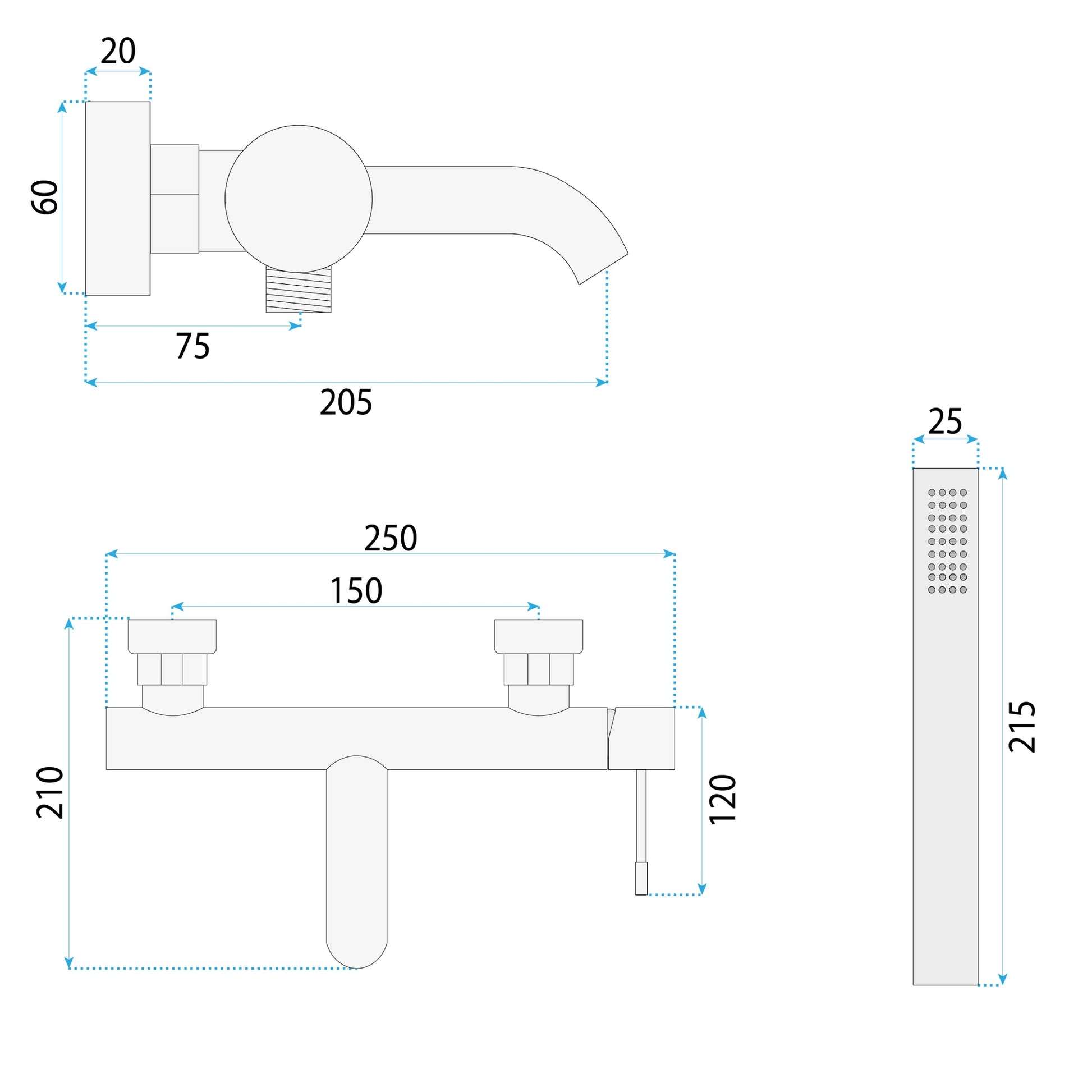 Wannenarmatur Rea Lungo Diamond Chrome  8