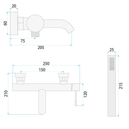 Wannenarmatur Rea Lungo Diamond Chrome  8