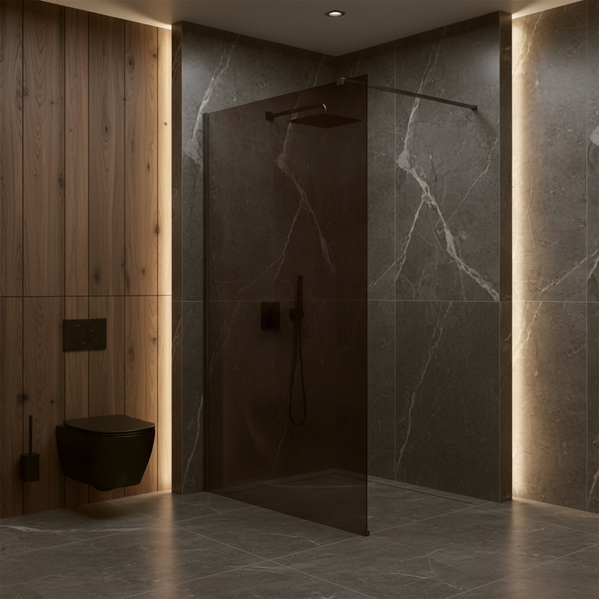 Duschwand Rea Flexi Brown / Titan 100  4