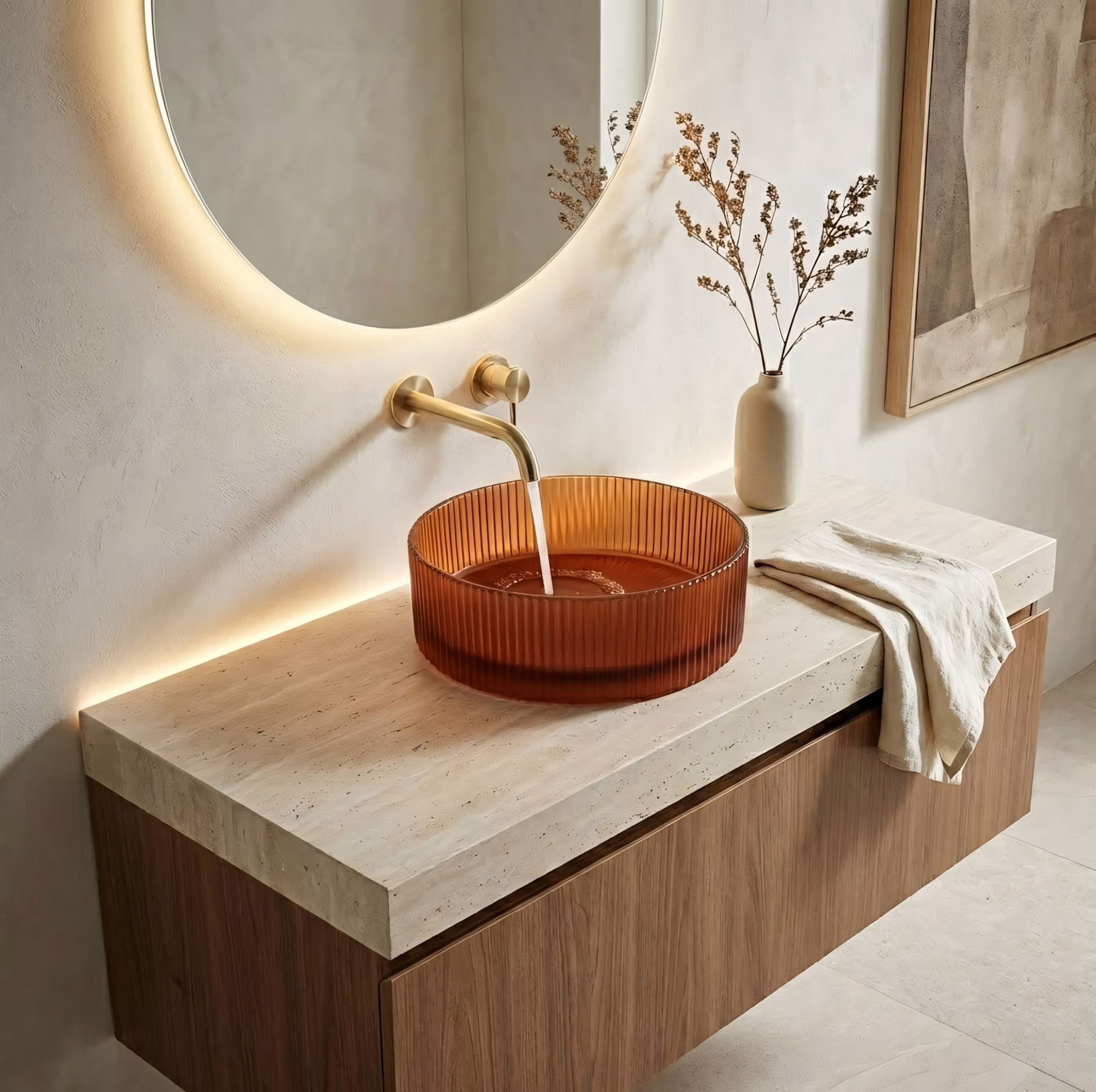 Aufsatzwaschbecken Rea Suri Brown  5
