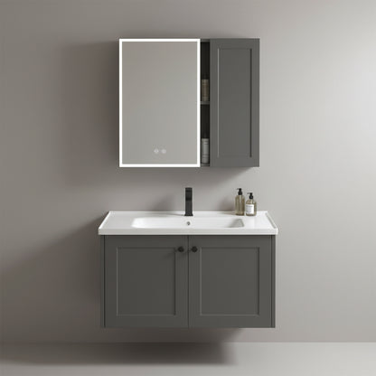 Badezimmermöbel-Set mit Waschbecken Monti 60cm Grey  1