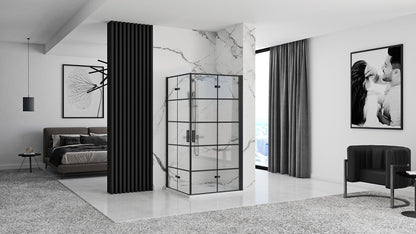 Duschkabine Rea Molier Black Double 80x80  2