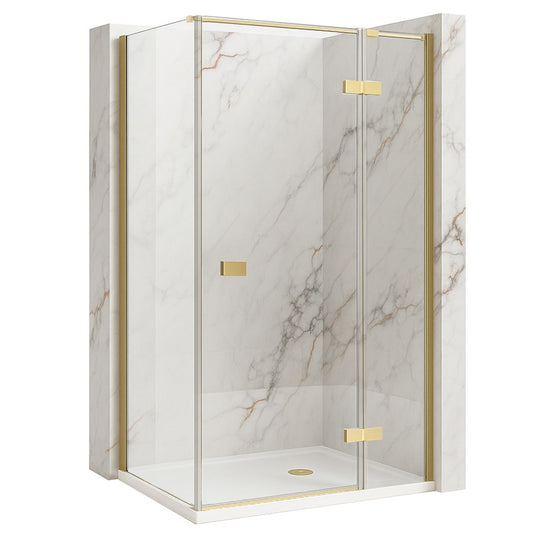 Duschkabine Rea Atlas 100x100 Brush Gold rechte 1