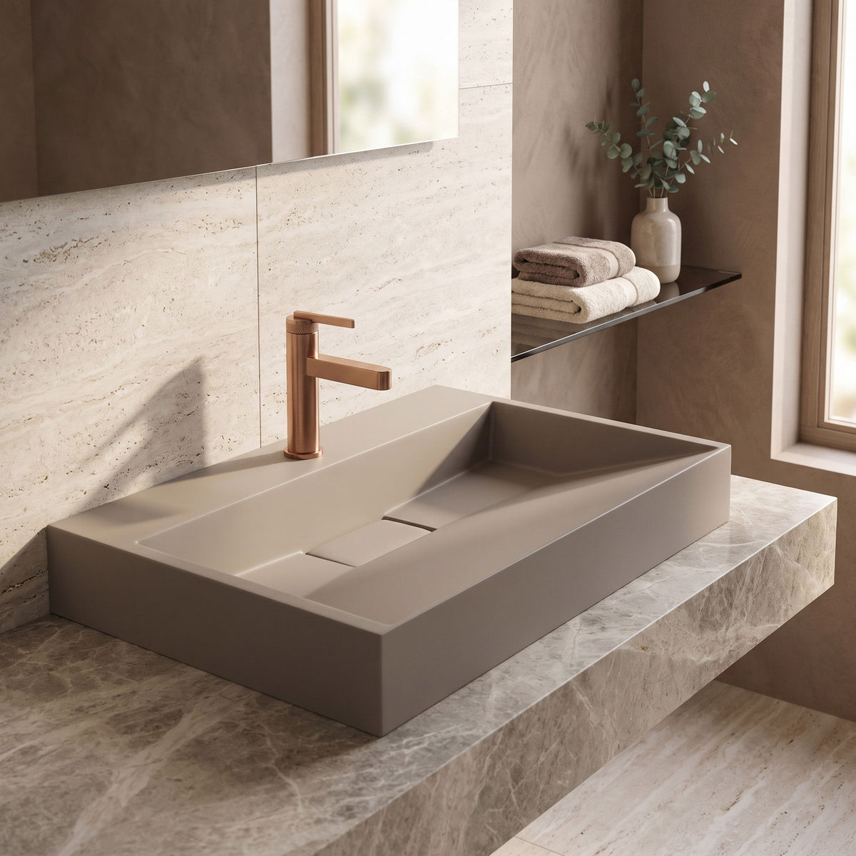 Waschbecken Konglomerat Rea GOYA TAUPE 70CM 5