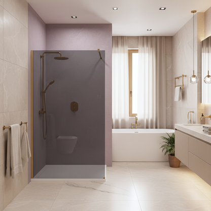 Duschwand Rea Flexi Grey / Brush Gold 90  6