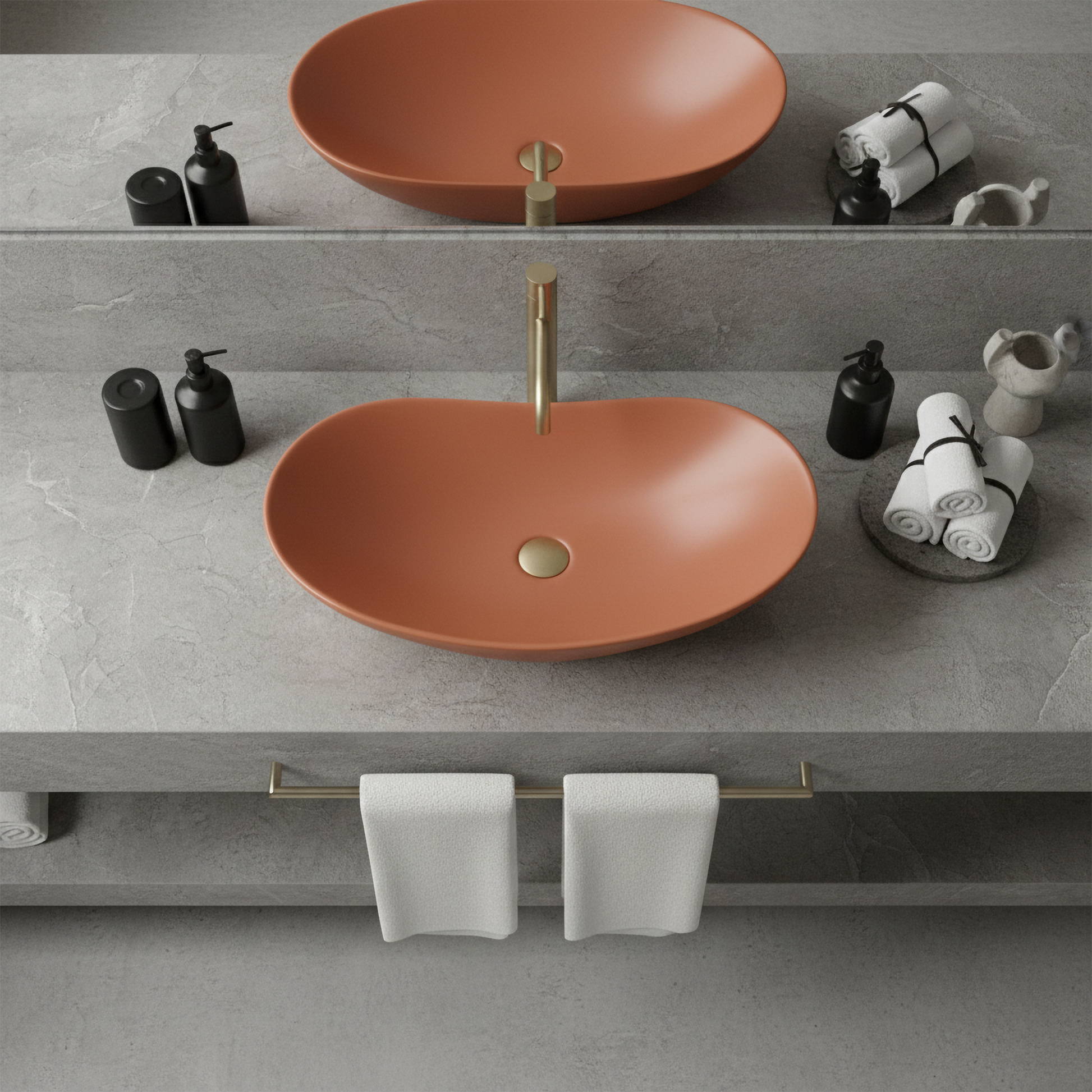 Aufsatzwaschbecken Rea Royal Cinnamon Matt  3