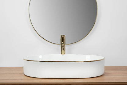 Aufsatzwaschbecken Rea Nadia white Gold edge  4
