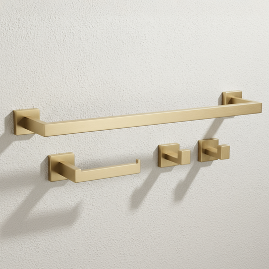 Badezimmer-accessoire-set Rio Brush Gold 4-teilig  1