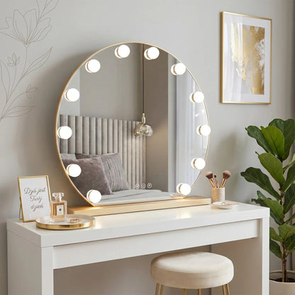 Spiegel LED HOLLYWOOD L. Gold 50 cm  2