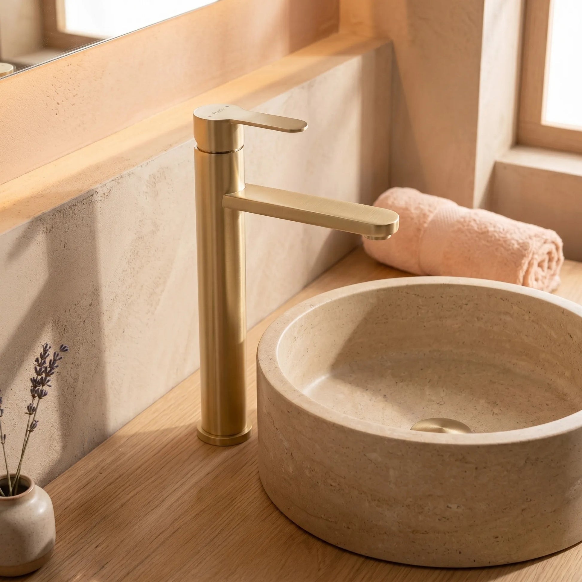 Waschbeckenarmatur Rea Arcos Brush Gold  2