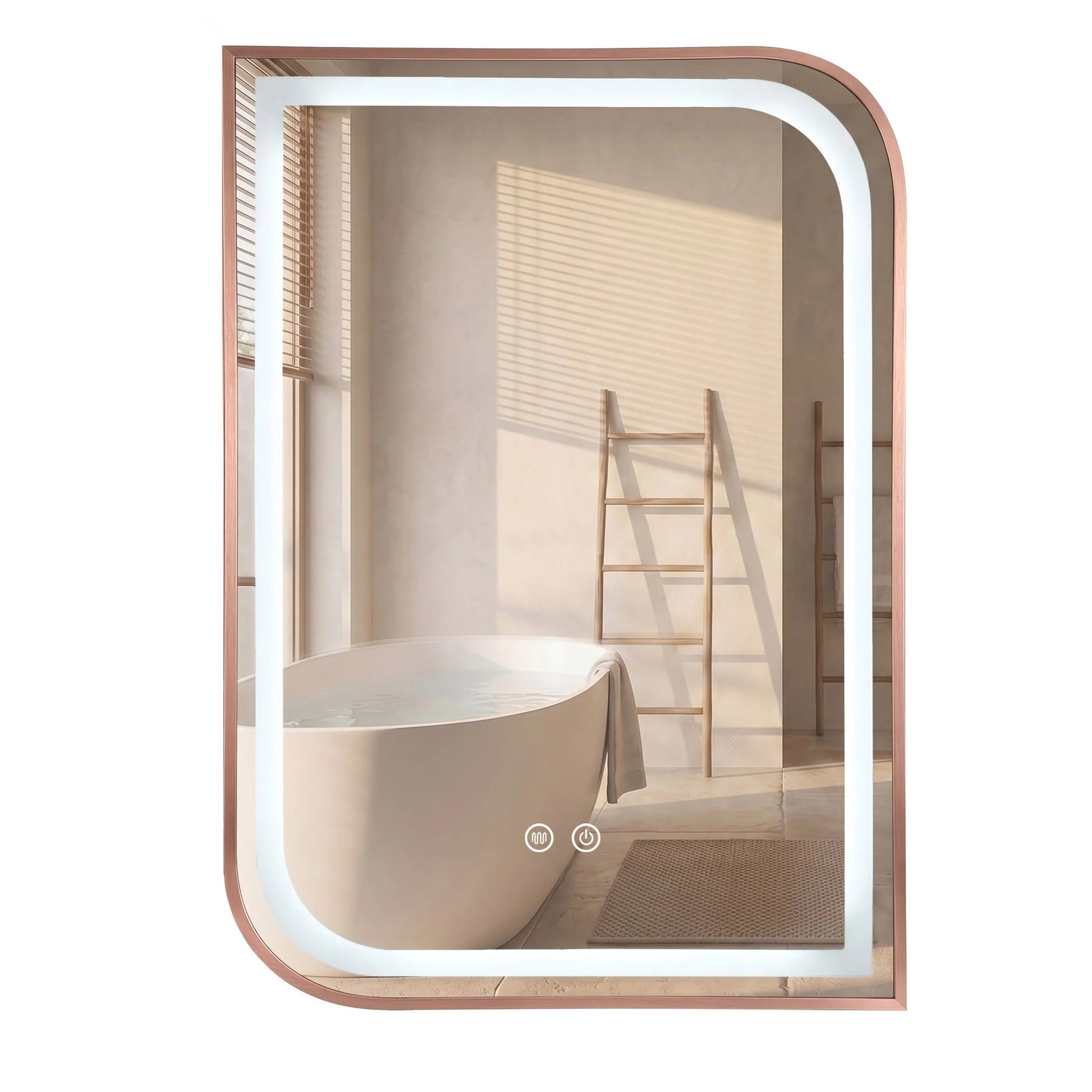 Spiegel LED ZONE 80x60 BRUSH ROSE GOLD  2