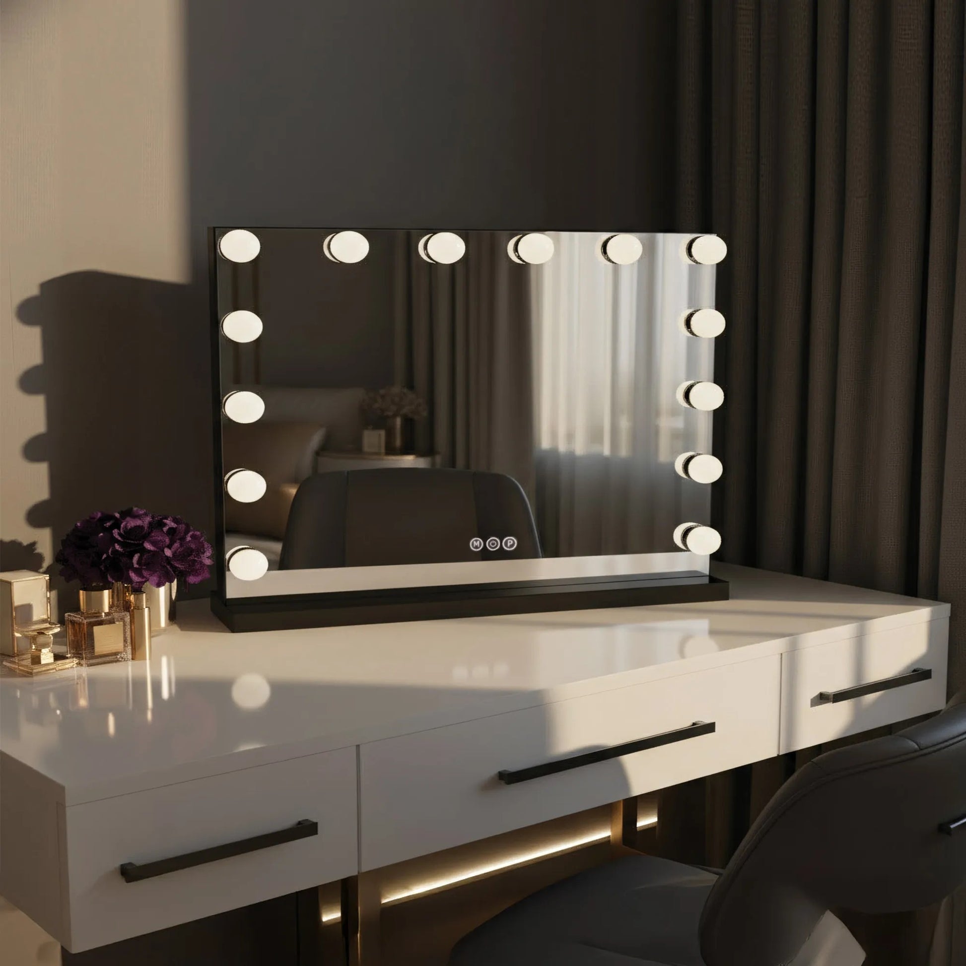 Spiegel LED HOLLYWOOD Black  2