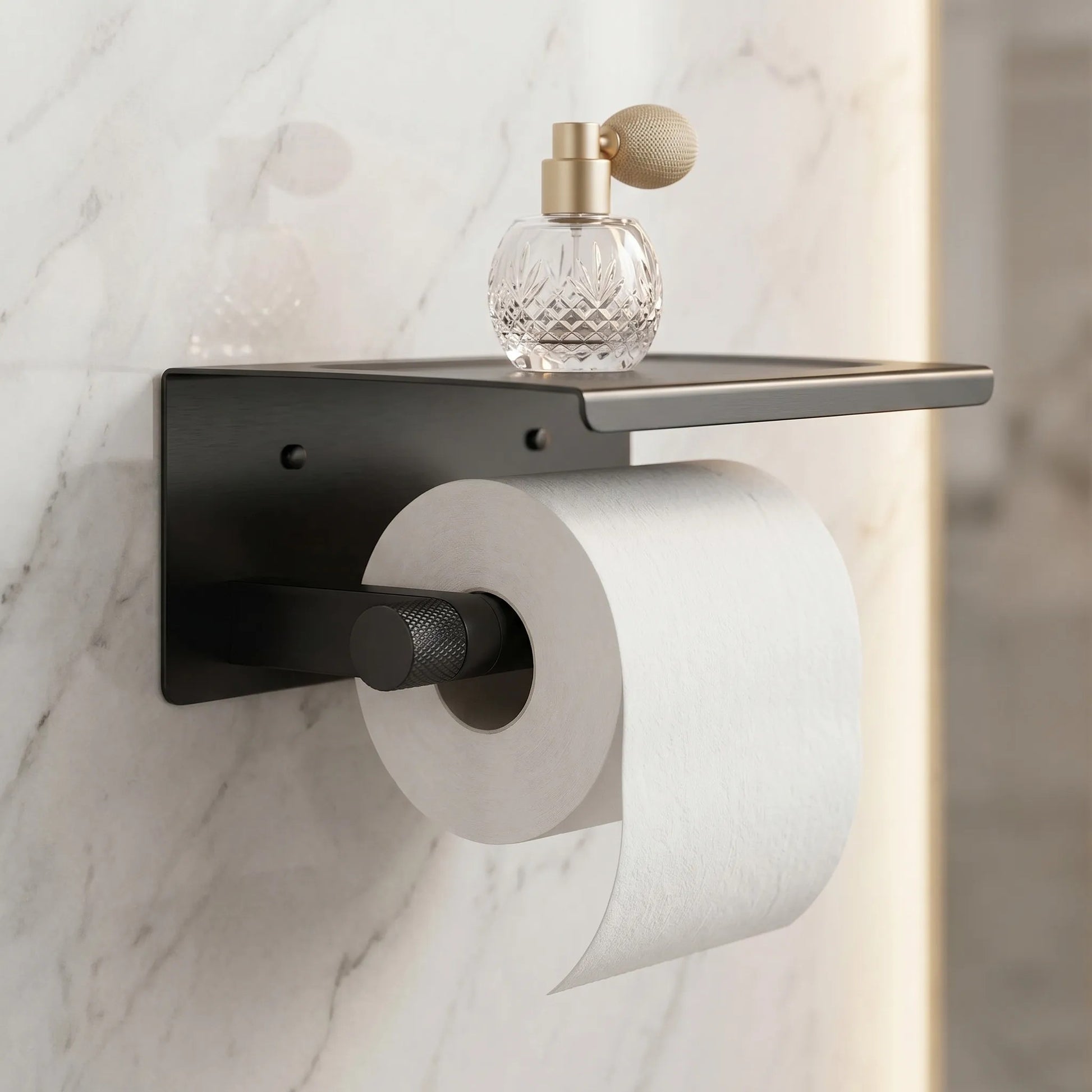 Toilettenpapierhalter mit Ablage 39105A ORI Titan  2