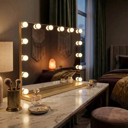 Spiegel LED HOLLYWOOD L.Gold  2