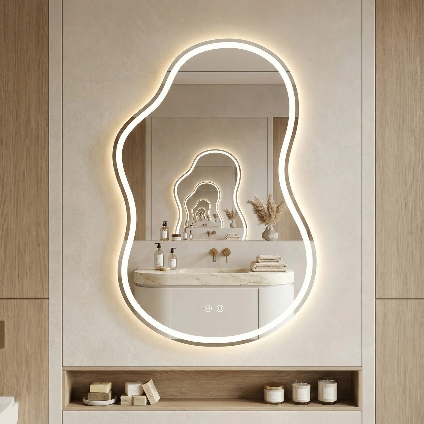 Spiegel LED UNO DOUBLE 80x55 cm  2