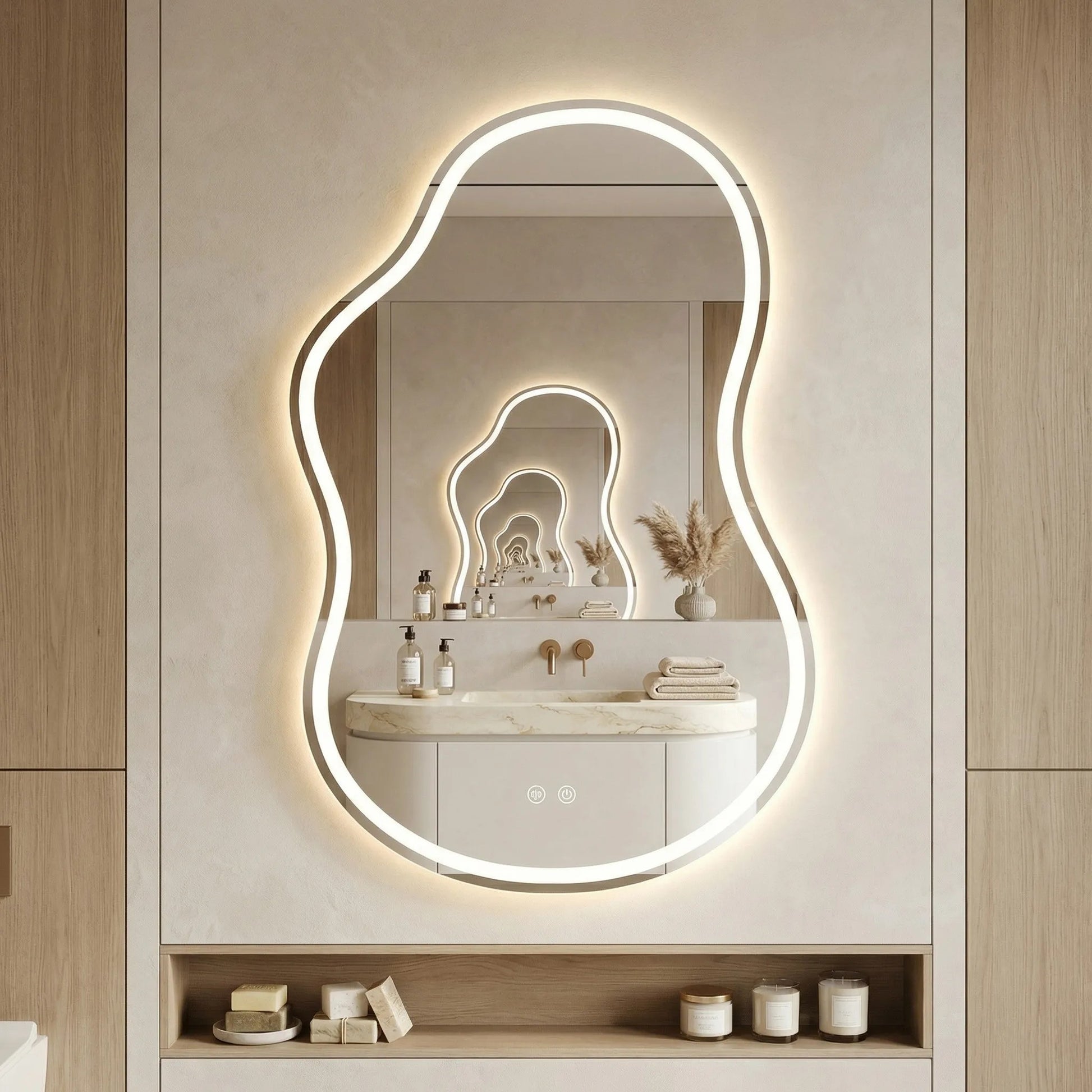 Spiegel LED UNO DOUBLE 80x55 cm  2