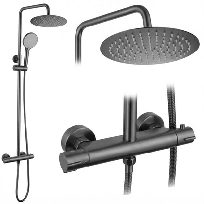 Duschset ohne Auslauf mit Thermostat Rea Lungo Titan  2