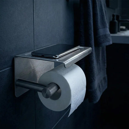 Toilettenpapierhalter mit Ablage 6613 Modern Nickel Brush  2