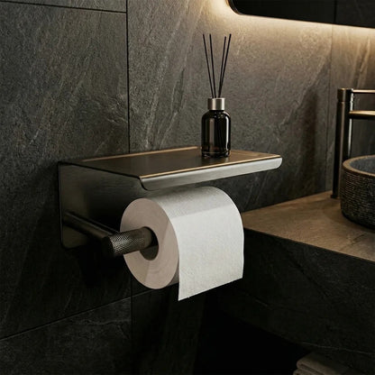 Toilettenpapierhalter mit Ablage 6613 Modern Titan  2