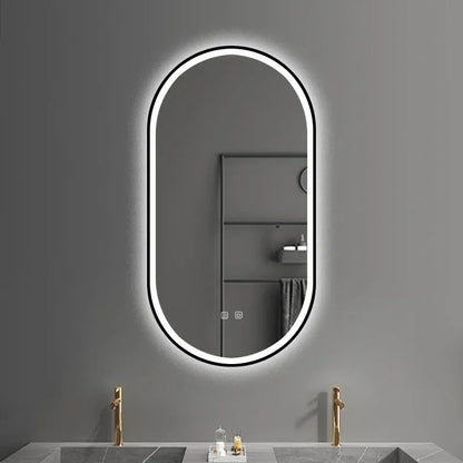 Spiegel LED OVL 50x100cm Black  2