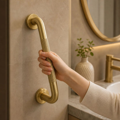 Gerader Haltegriff fürs Badezimmer Brush Gold  2