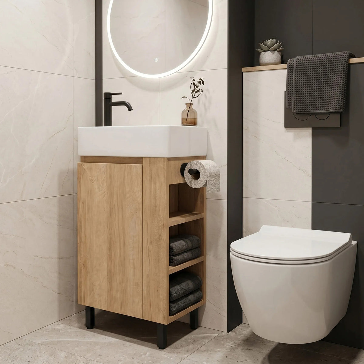 Badezimmerschrank Mit Waschbecken REA Astra 43cm 2