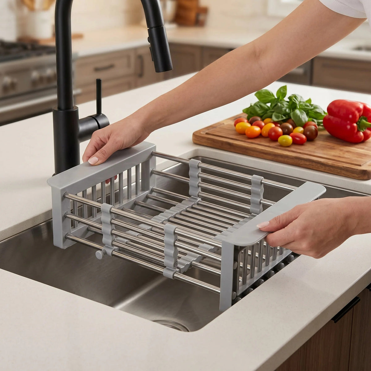Teleskop-Abtropfständer Für Spüle REA P14487A Grey 2