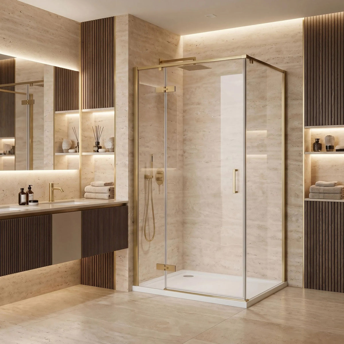 Duschkabine Rea Bruno 120x90 Brush Gold 2