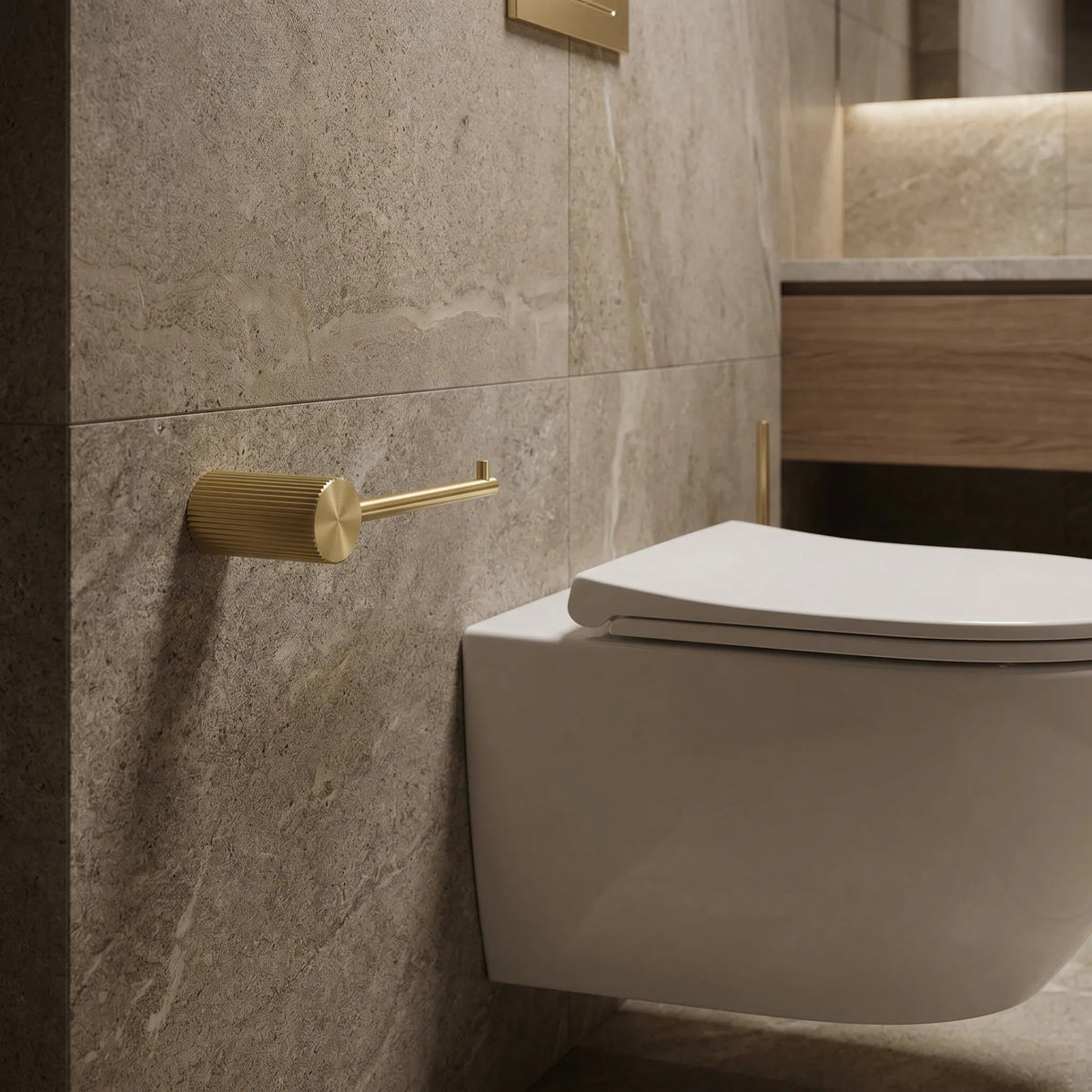 Halter Für Toilettenpapier 64105 SOLO Brush Gold 2