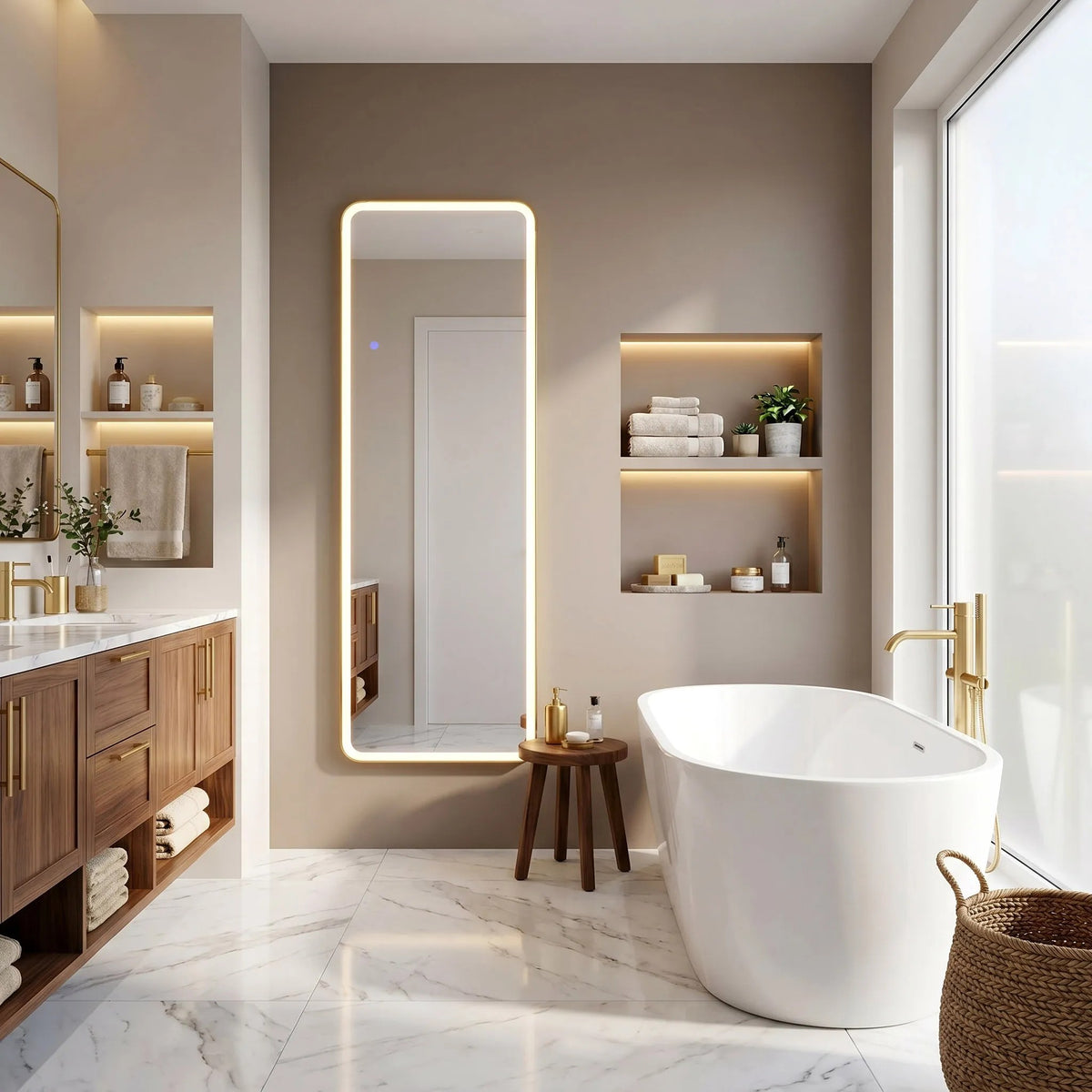 Spiegel LED Classico 50x160cm Brush Gold 2