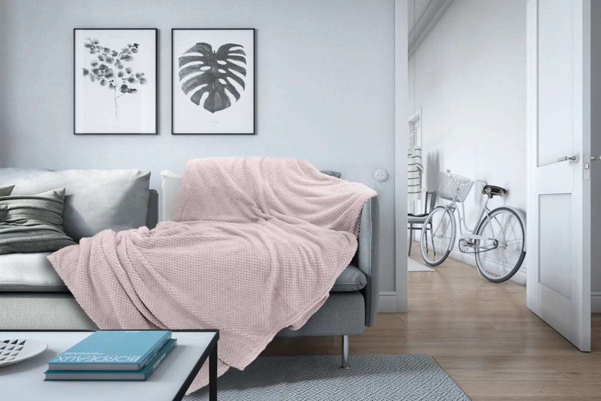 Plüsch Kuscheldecke Diamond Dirty Pink 200x220 2